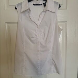 Zac & Rachel Women's White Sleeveless Top Large